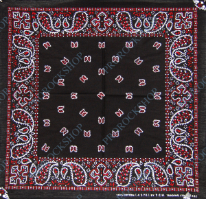 šátek Paisley-černo červená