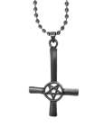 přívěsek na krk obrácený kříž a pentagram II