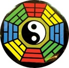 placka, odznak Jing Jang - color