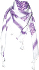 šátek palestina - arafat - bílý s fialovým vzorem