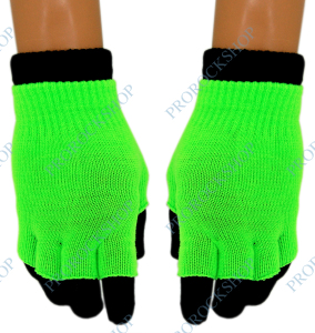 pletené rukavice neonově zelené
