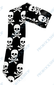 vázací kravata bílé pirátské lebky s hnáty II