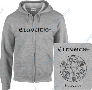 šedivá mikina s kapucí a zipem Eluveitie - Helveitos