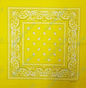 šátek bandana žlutý se vzorem