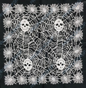 šátek bandana lebky a pavučiny