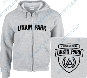 šedivá mikina s kapucí a zipem Linkin Park - Underground