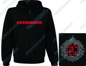 mikina s kapucí a zipem Rammstein - red logo II
