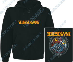 mikina s kapucí a zipem Feuerschwanz - logo
