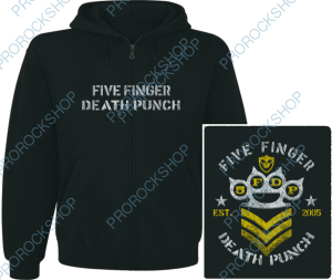 mikina s kapucí a zipem Five Finger Death Punch - army
