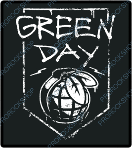 nášivka na záda, zádovka Green Day - heart shaped hand grenade