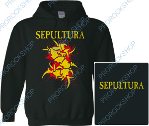 mikina s kapucí Sepultura - yellow logo
