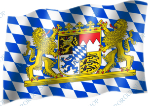 vlajka Bayern mit Wappen