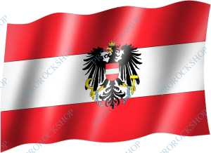Rakouská vlajka s erbem