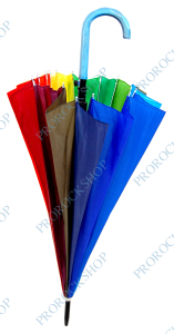 deštník peace / spektrum / duha - modrá rukojeť