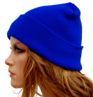 pletená čepice modrá