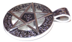 ocelový přívěsek na krk Pentagram - bílá magie