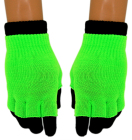 pletené rukavice neonově zelené