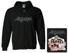 mikina s kapucí a zipem Anthrax