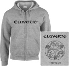 šedivá mikina s kapucí a zipem Eluveitie - Helveitos