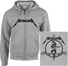 šedivá mikina s kapucí a zipem Metallica - Death Magnetic