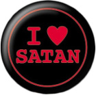 placka, button I Love Satan
