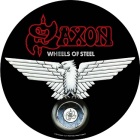 placka, button Saxon - Wheels Of Steel