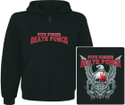 mikina s kapucí a zipem Five Finger Death Punch - logos