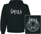 mikina s kapucí a zipem Gojira - skeletons