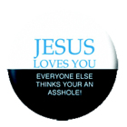 placka / button Jesus Loves You…