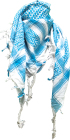 šátek palestina - arafat - bílý s tyrkysovým vzorem