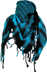 šátek palestina - arafat - černý s tyrkysovým vzorem