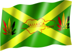 vlajka Jamajka - lev a marihuana