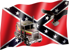 Jižanská vlajka s truckem a orlem