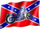Jižanská vlajka s motorkou