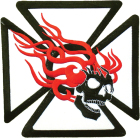emblém / nášivka Hořící lebka - Ghost Rider na kříži